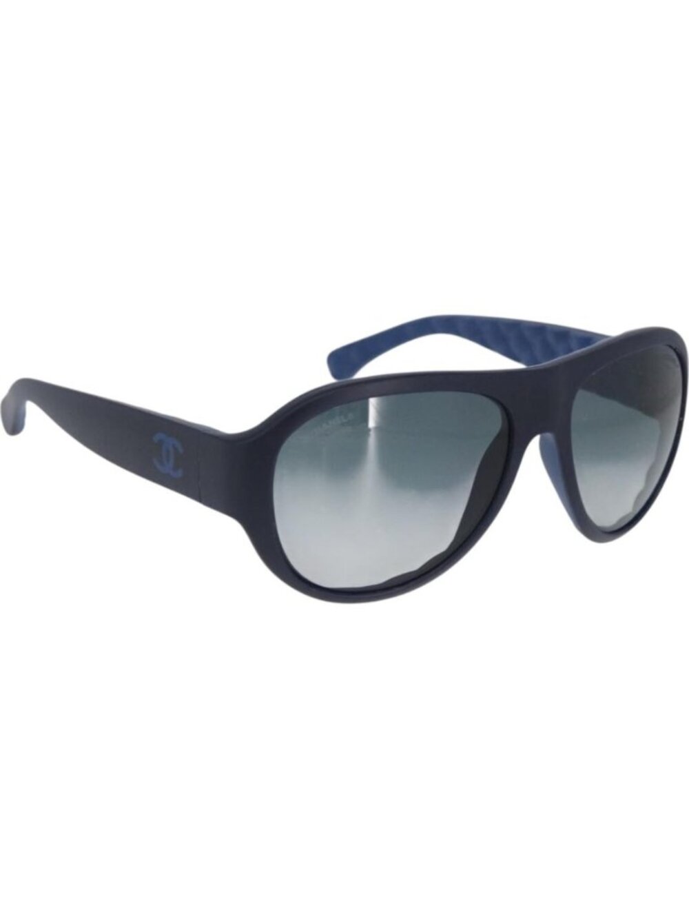CHANEL Sunglasses plastic Blue CC